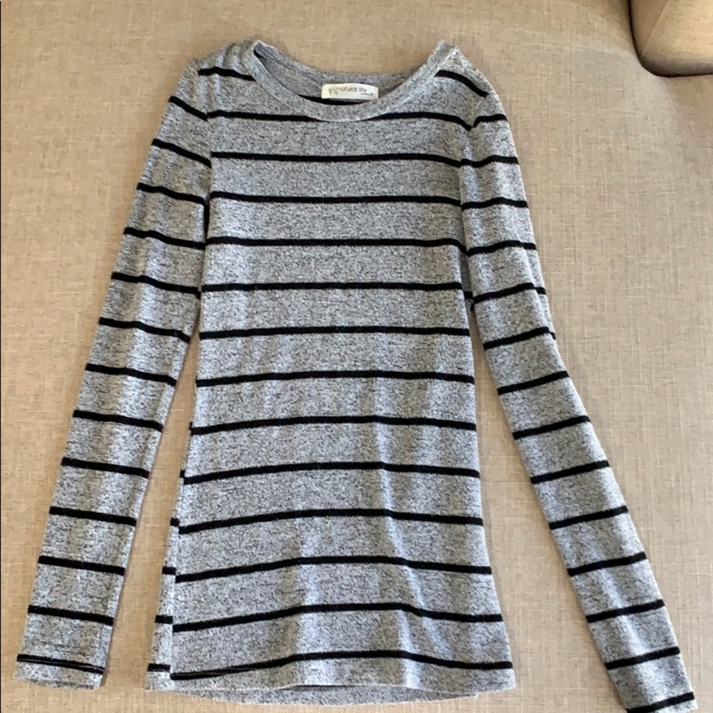 Striped long sleeve top